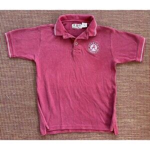 Vintage Alabama Crimson Tide Boa Resort Polo Shirt Men Med Red Knit Embroidered